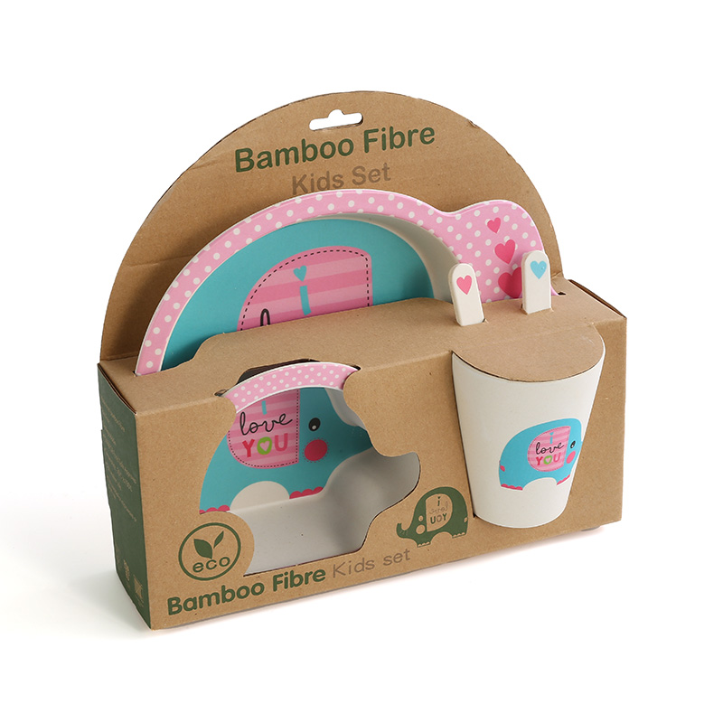 5 Piece Elephant Bamboo Powder Children's Set